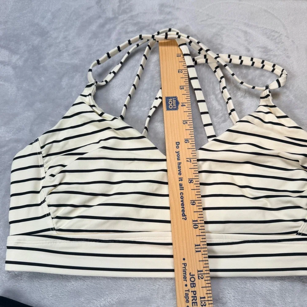 CALIA Striped Bikini Top and Time and Tru Swim Shorts Set Womens Large L 12-14
